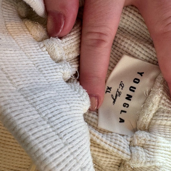 YoungLA Off-white 807 Waffle Thermal Knit Lounge Pants - Picture 3 of 5